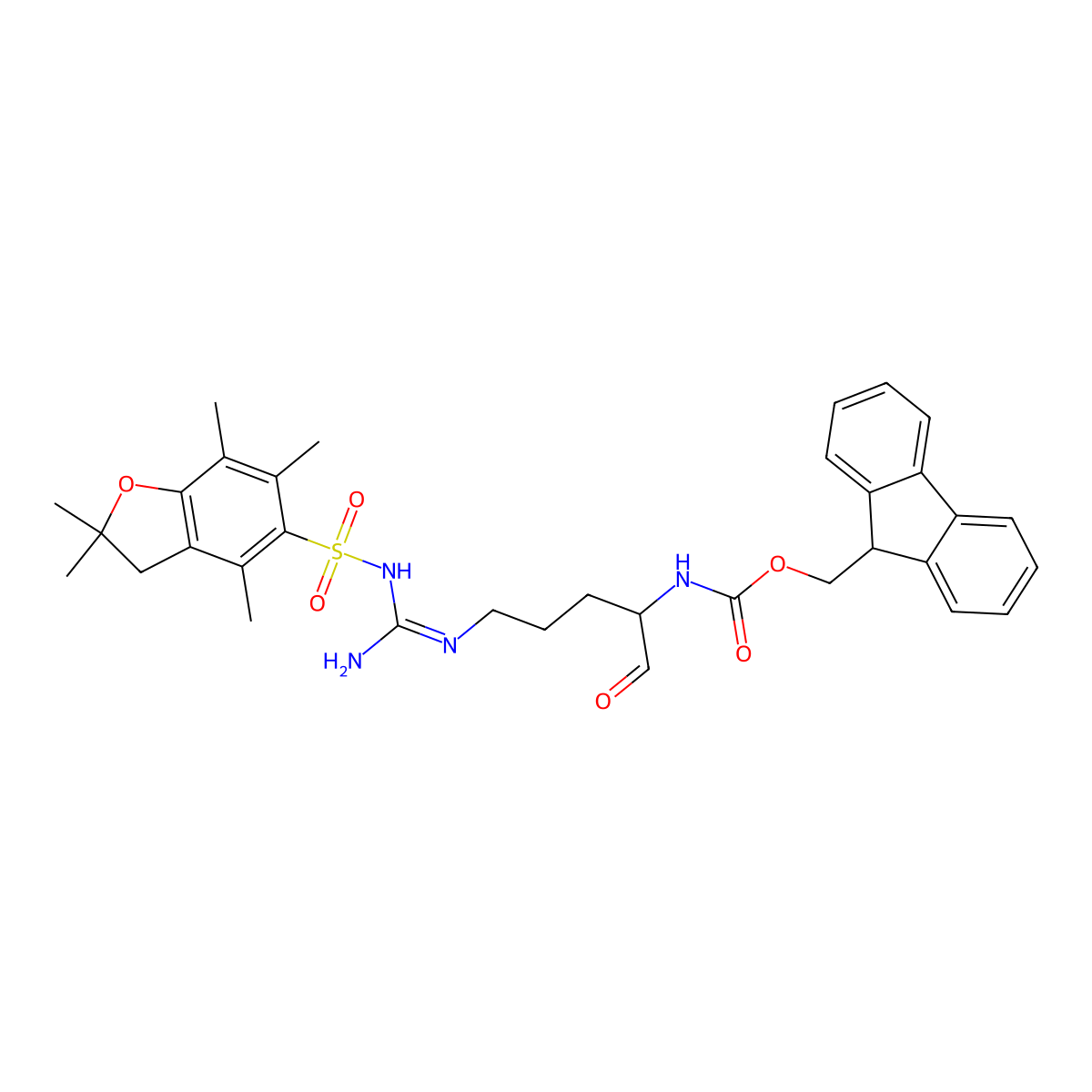 Fmoc-Arg(pbf)-H molecular structure, CAS 1026023-54-0