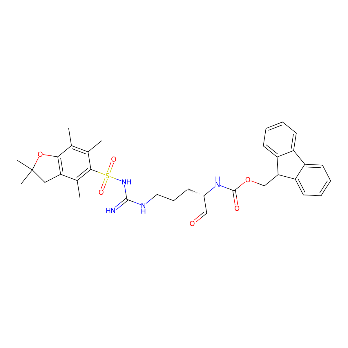 Fmoc-Arg(pbf)-H molecular structure, CAS 1026023-54-0