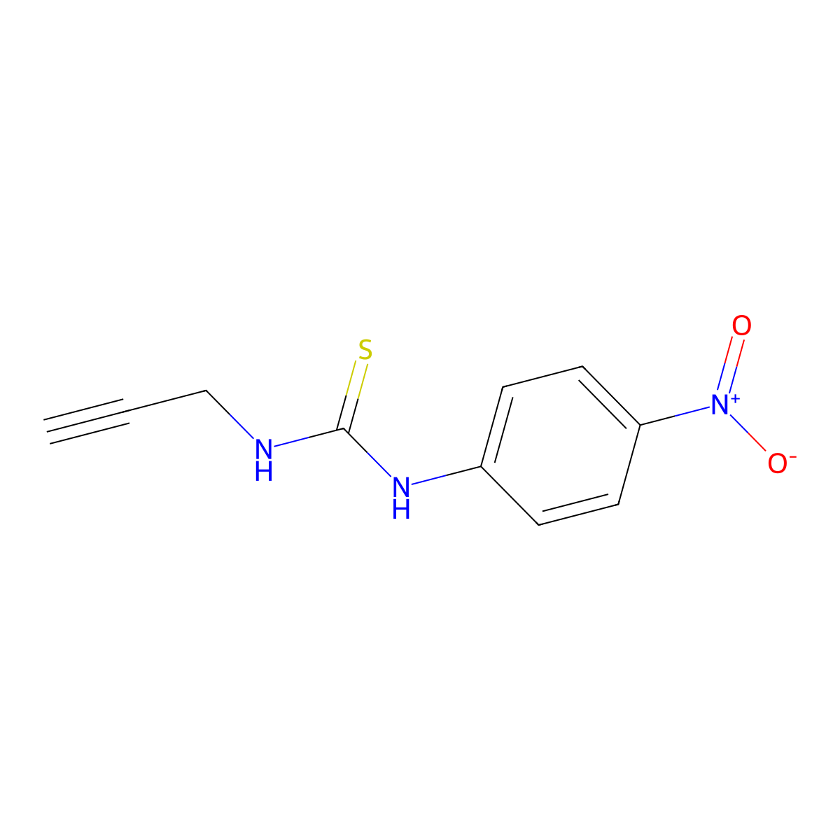 ((4-Nitrophenyl)amino)(prop-2-ynylamino)methane-1-thione molecular structure, CAS 1026026-77-6