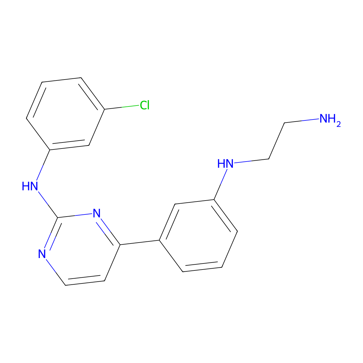 N'-[3-[2-(3-chloroanilino)pyrimidin-4-yl]phenyl]ethane-1,2-diamine molecular structure, CAS 1026029-18-4