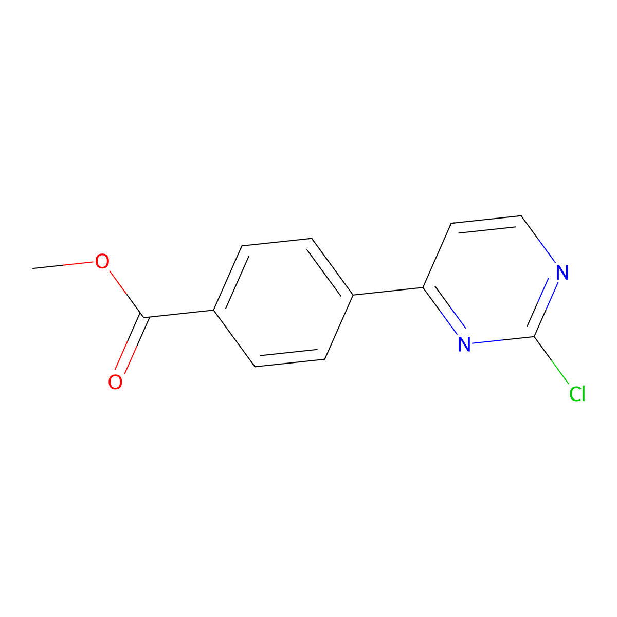 Methyl 4-(2-chloropyrimidin-4-yl)benzoate molecular structure, CAS 1026029-33-3