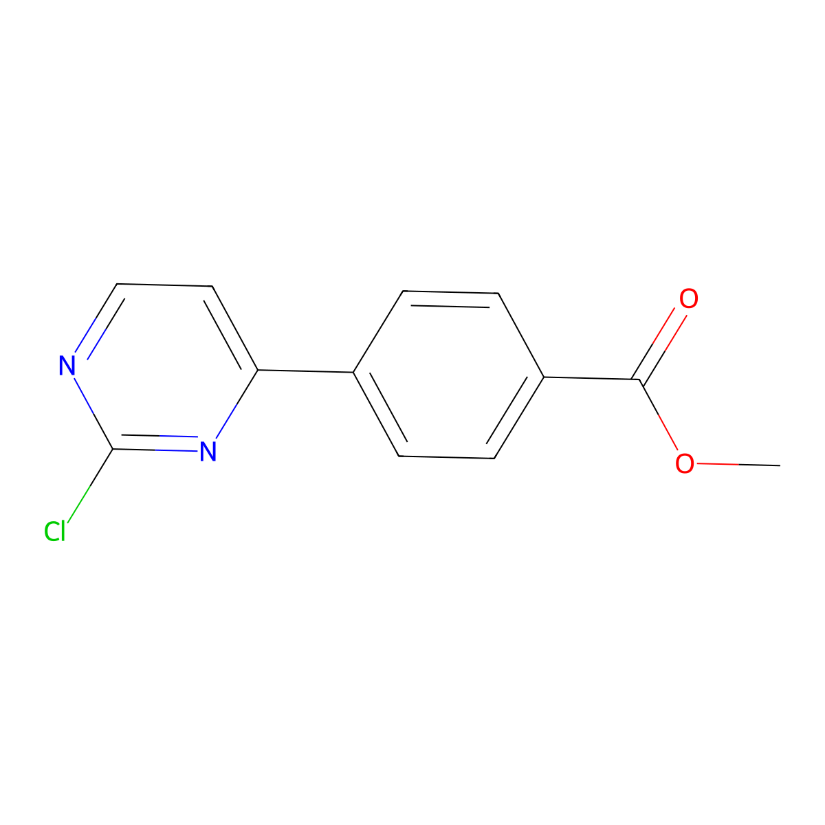 Methyl 4-(2-chloropyrimidin-4-yl)benzoate molecular structure, CAS 1026029-33-3