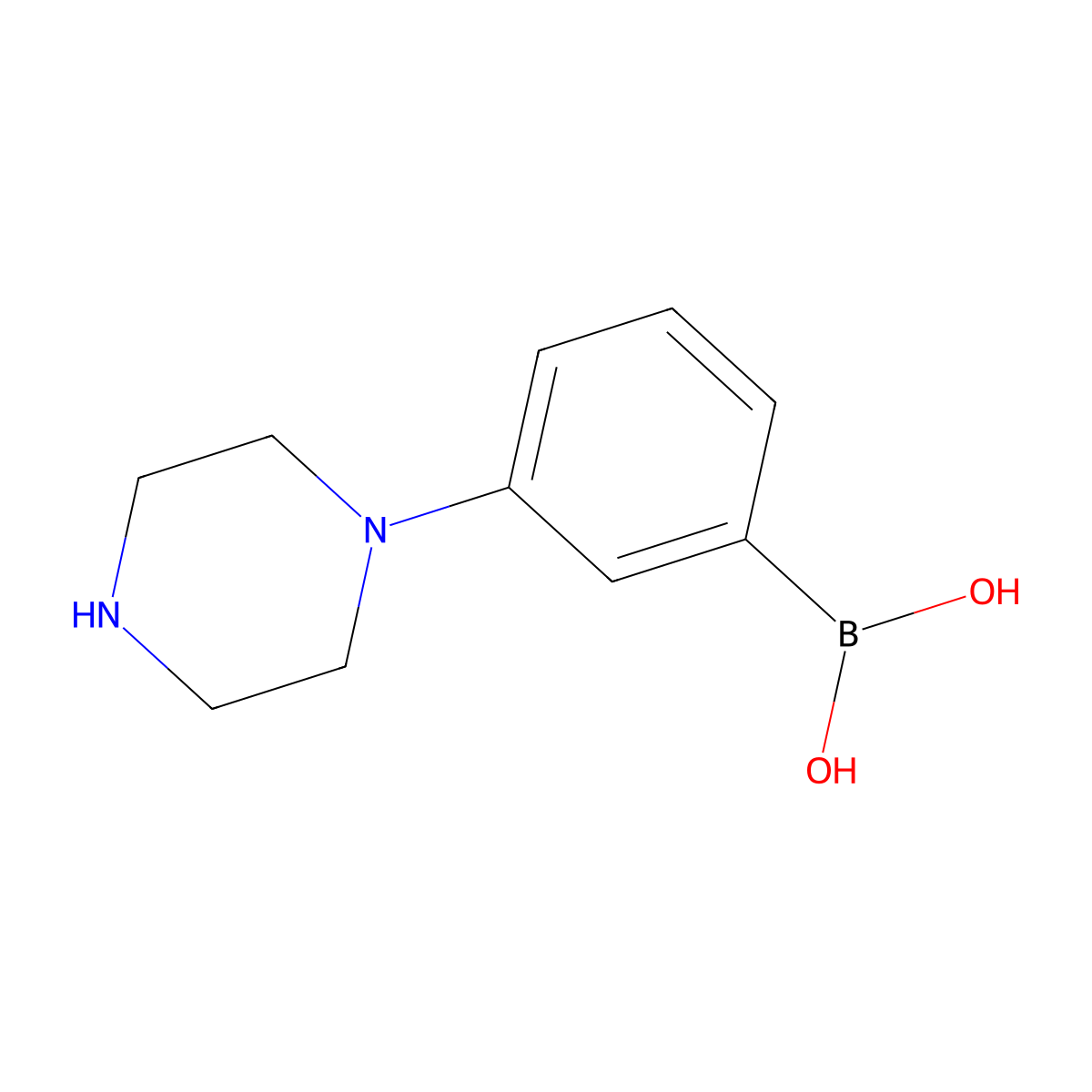 3-(1-Piperazinyl)phenylboronic Acid molecular structure, CAS 1026029-59-3