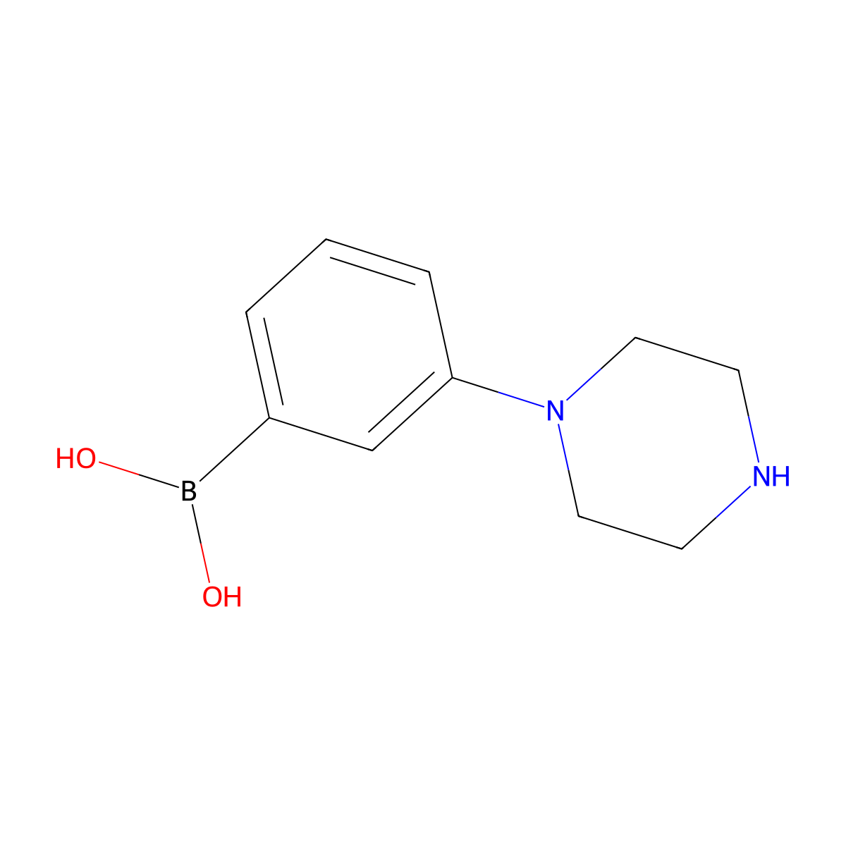3-(1-Piperazinyl)phenylboronic Acid molecular structure, CAS 1026029-59-3