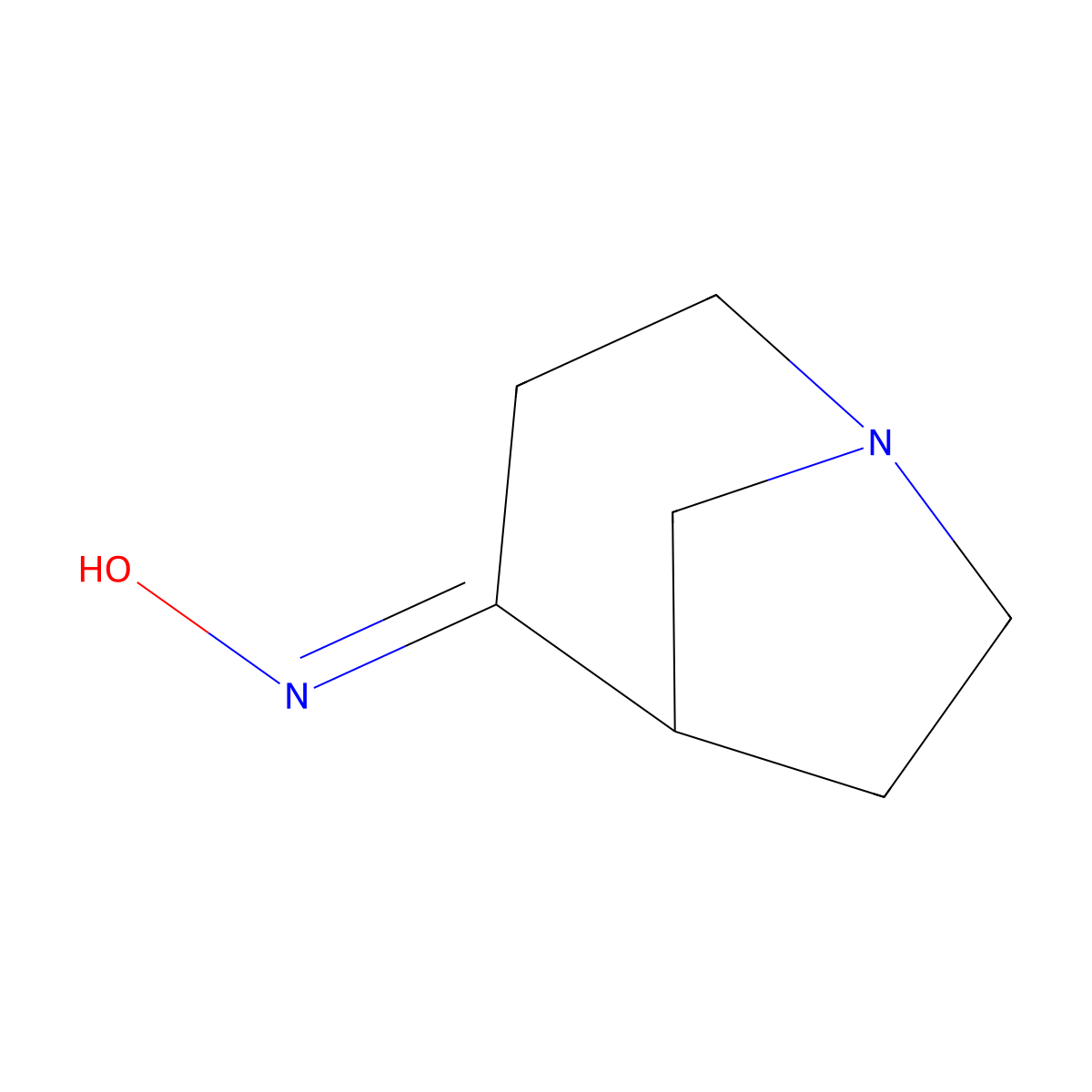 N-(1-azabicyclo[3.2.1]octan-4-ylidene)hydroxylamine molecular structure, CAS 1026035-03-9