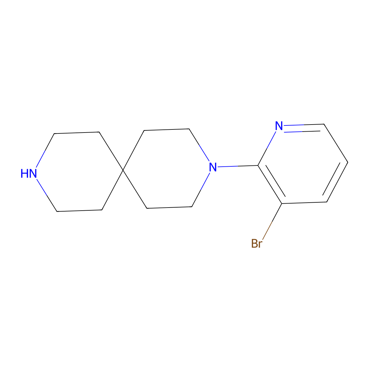 3-(3-Bromopyridin-2-yl)-3,9-diazaspiro[5.5]undecane molecular structure, CAS 1026036-57-6