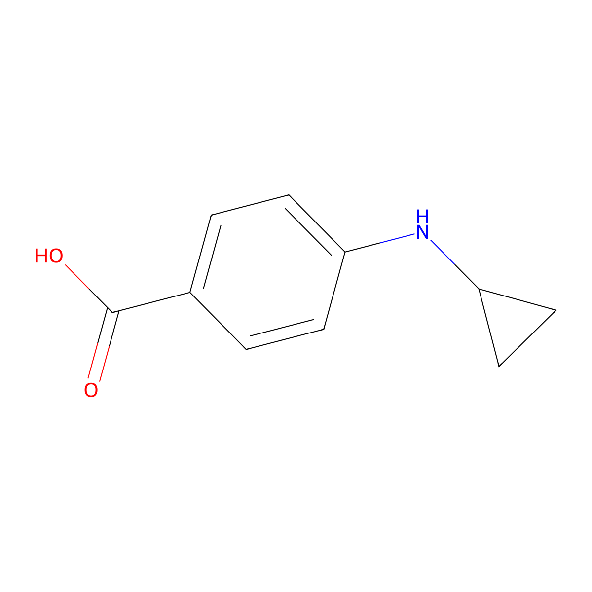 4-(Cyclopropylamino)-benzoic acid molecular structure, CAS 1026042-46-5