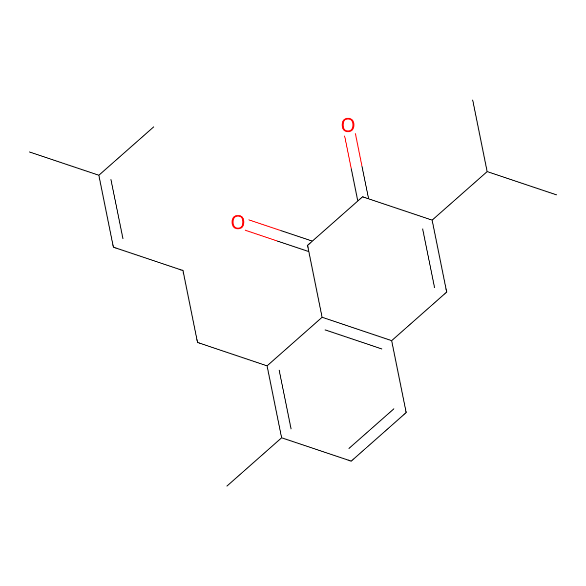 7-Methyl-8-(4-Methylpent-3-Enyl)-3-Propan-2-Ylnaphthalene-1,2-Dione molecular structure, CAS 102607-41-0