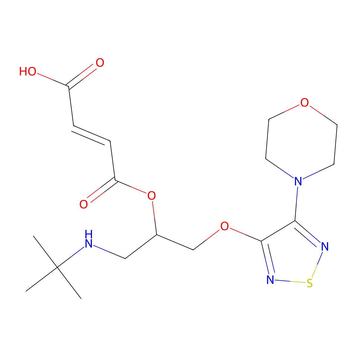 Timolol maleate ester molecular structure, CAS 1026075-53-5