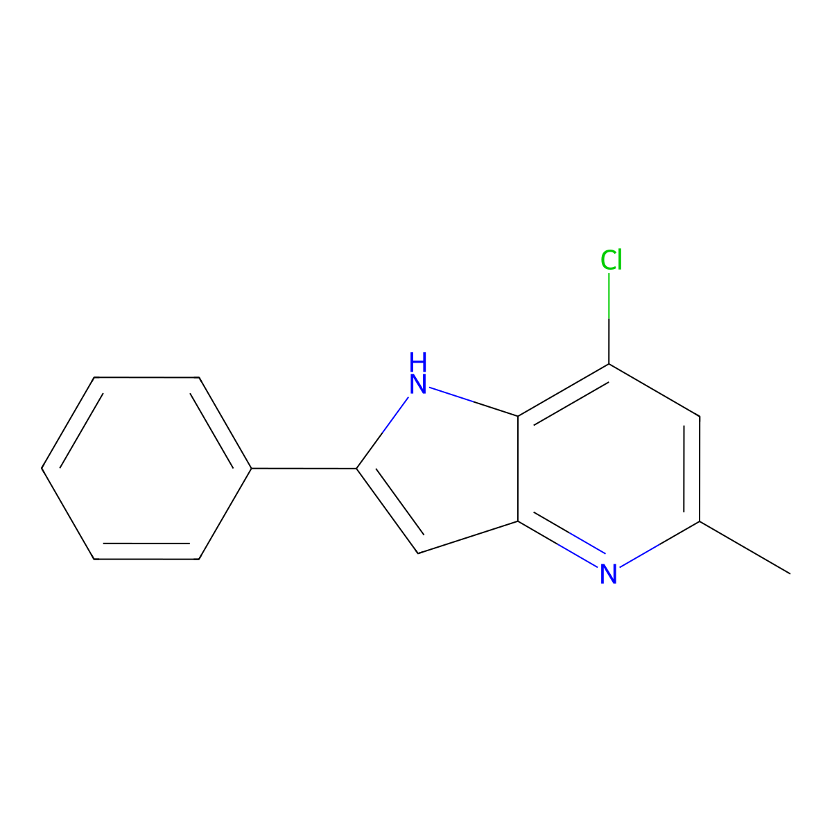 7-Chloro-5-methyl-2-phenyl-1H-pyrrolo[3,2-b]pyridine molecular structure, CAS 1026076-88-9