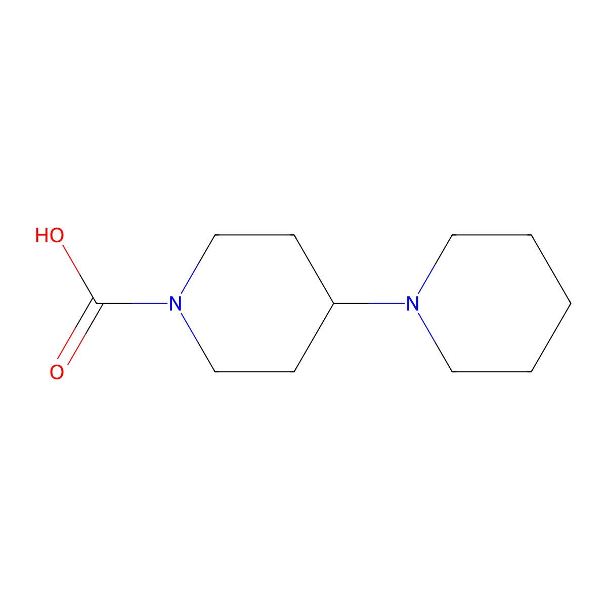 1,4'-Bipiperidine-1'-carboxylic acid molecular structure, CAS 1026078-50-1