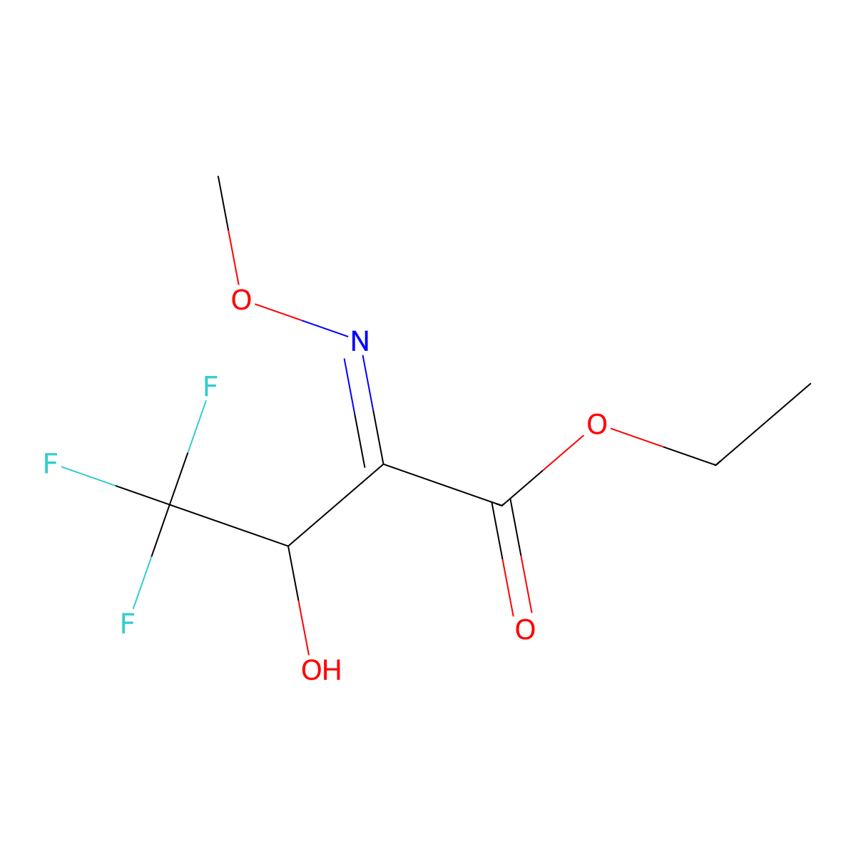 Ethyl 4,4,4-trifluoro-3-hydroxy-2-(methoxyimino)butanoate molecular structure, CAS 102608-31-1