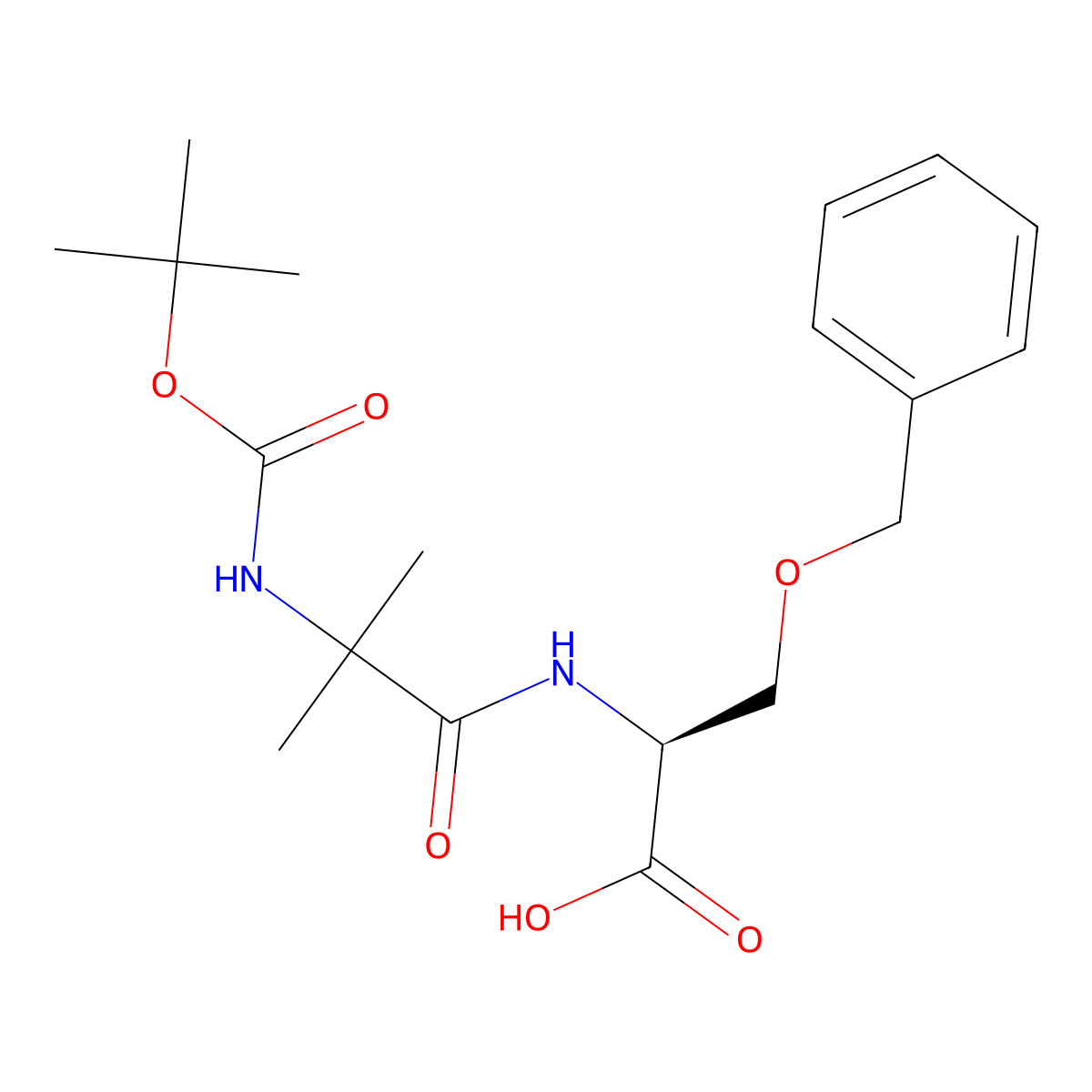 (S)-3-(Benzyloxy)-2-(2-((tert-butoxycarbonyl)amino)-2-methylpropanamido)propanoic acid molecular structure, CAS 1026088-60-7