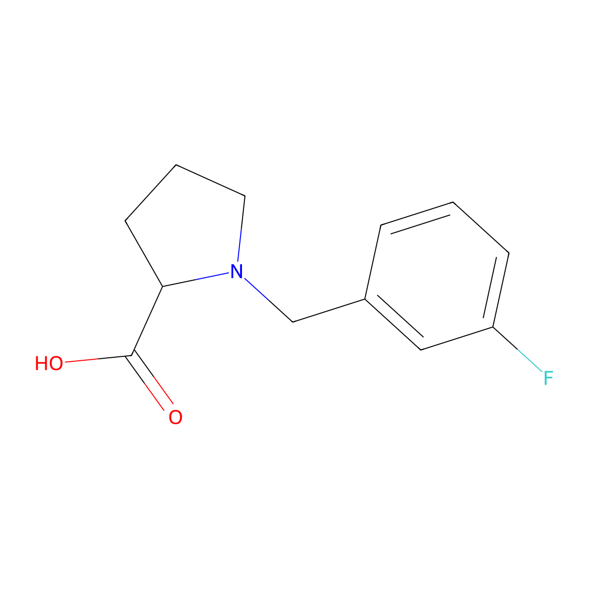 1-(3-Fluoro-benzyl)-pyrrolidine-2-carboxylic acid molecular structure, CAS 1026092-99-8