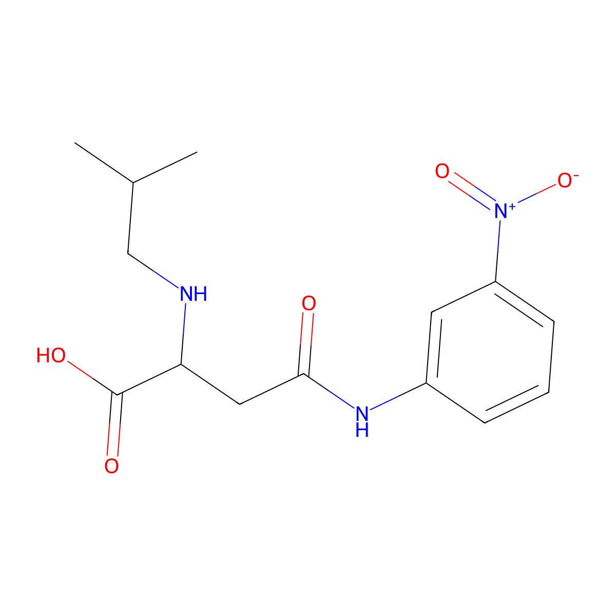 2-(Isobutylamino)-4-((3-nitrophenyl)amino)-4-oxobutanoic acid molecular structure, CAS 1026093-11-7