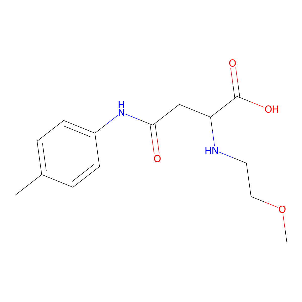 2-((2-Methoxyethyl)amino)-4-oxo-4-(p-tolylamino)butanoic acid molecular structure, CAS 1026093-18-4