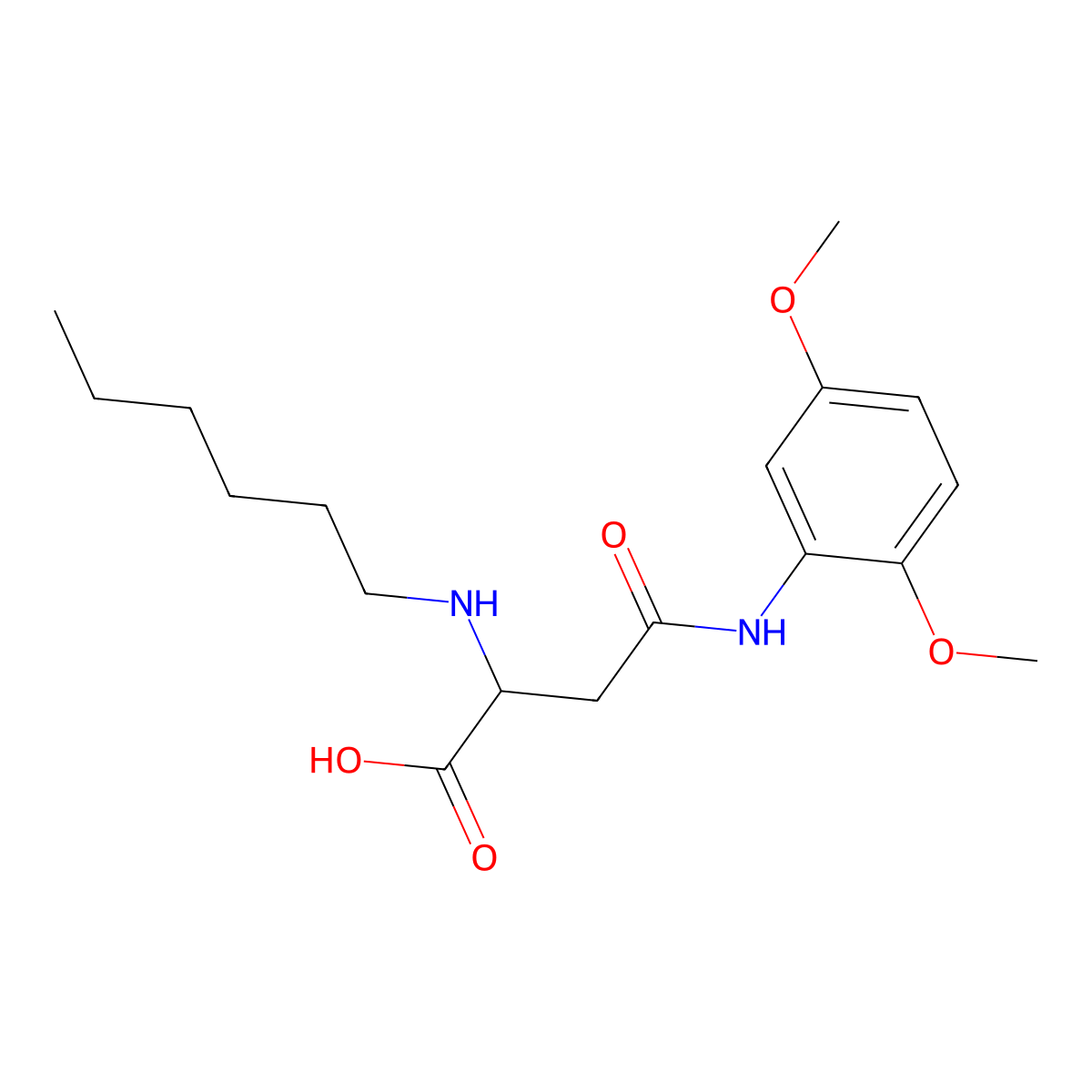 3-[(2,5-Dimethoxyphenyl)carbamoyl]-2-(hexylamino)propanoic acid molecular structure, CAS 1026093-23-1
