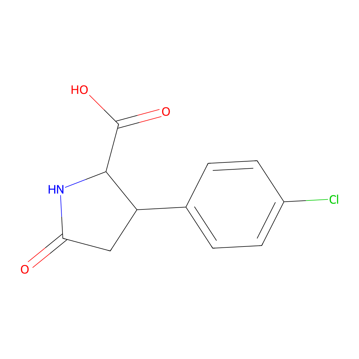 3-(4-Chlorophenyl)-5-oxopyrrolidine-2-carboxylic acid molecular structure, CAS 1026093-70-8