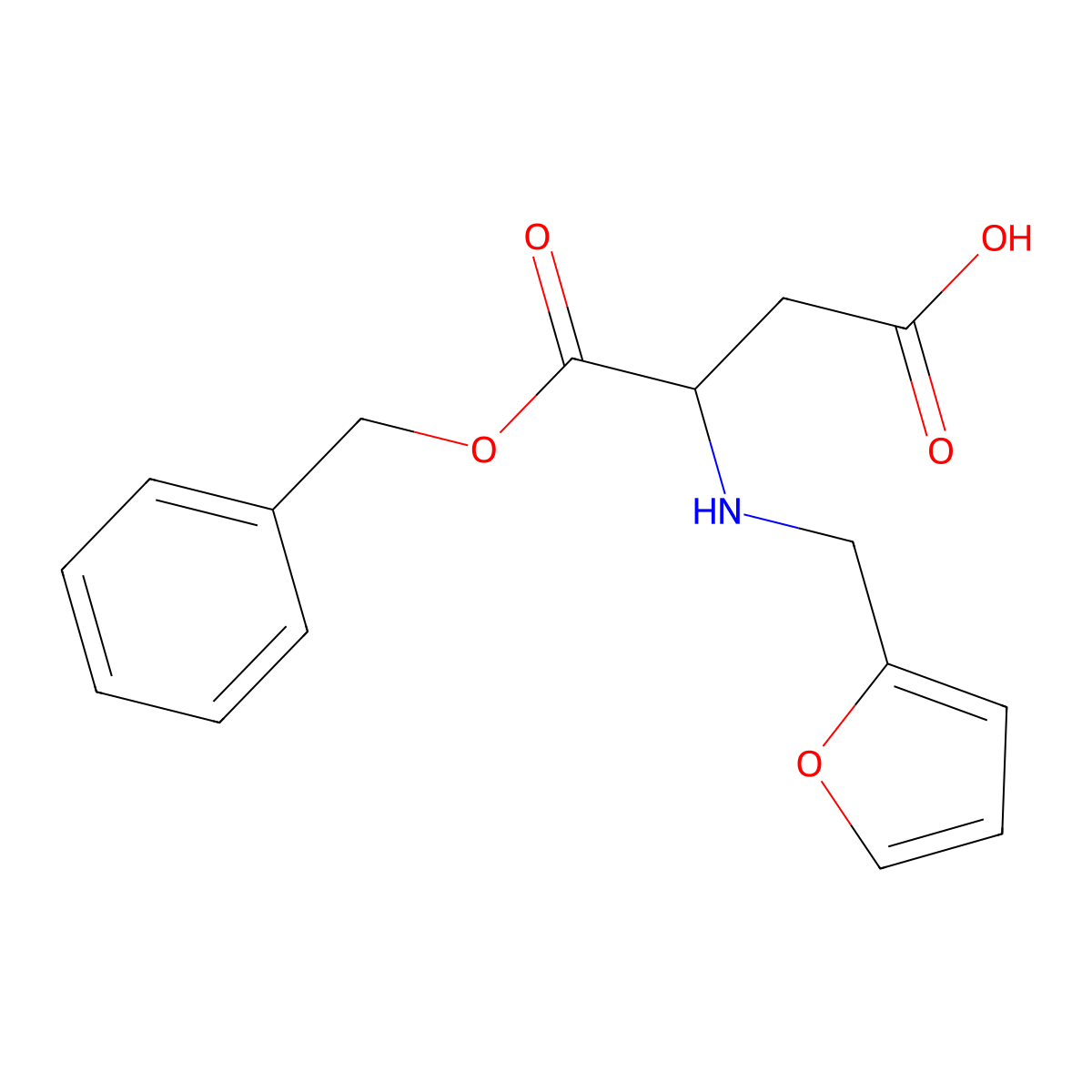 4-(Benzyloxy)-3-[(furan-2-ylmethyl)amino]-4-oxobutanoic acid (non-preferred name) molecular structure, CAS 1026095-69-1