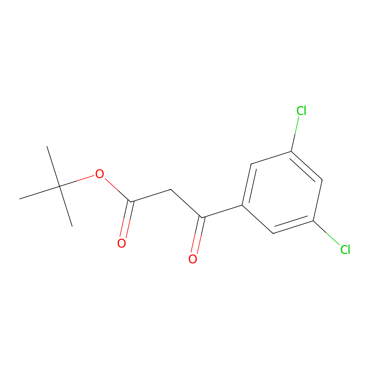 Tert-butyl 3-(3,5-dichlorophenyl)-3-oxopropanoate molecular structure, CAS 1026096-81-0