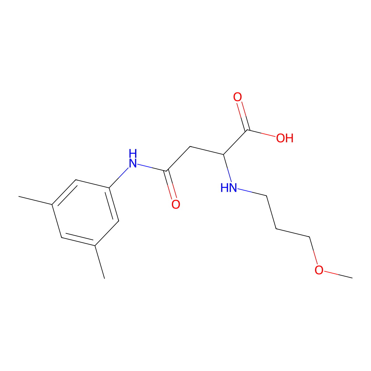 4-(3,5-Dimethylanilino)-2-(3-methoxypropylamino)-4-oxobutanoic acid molecular structure, CAS 1026099-73-9