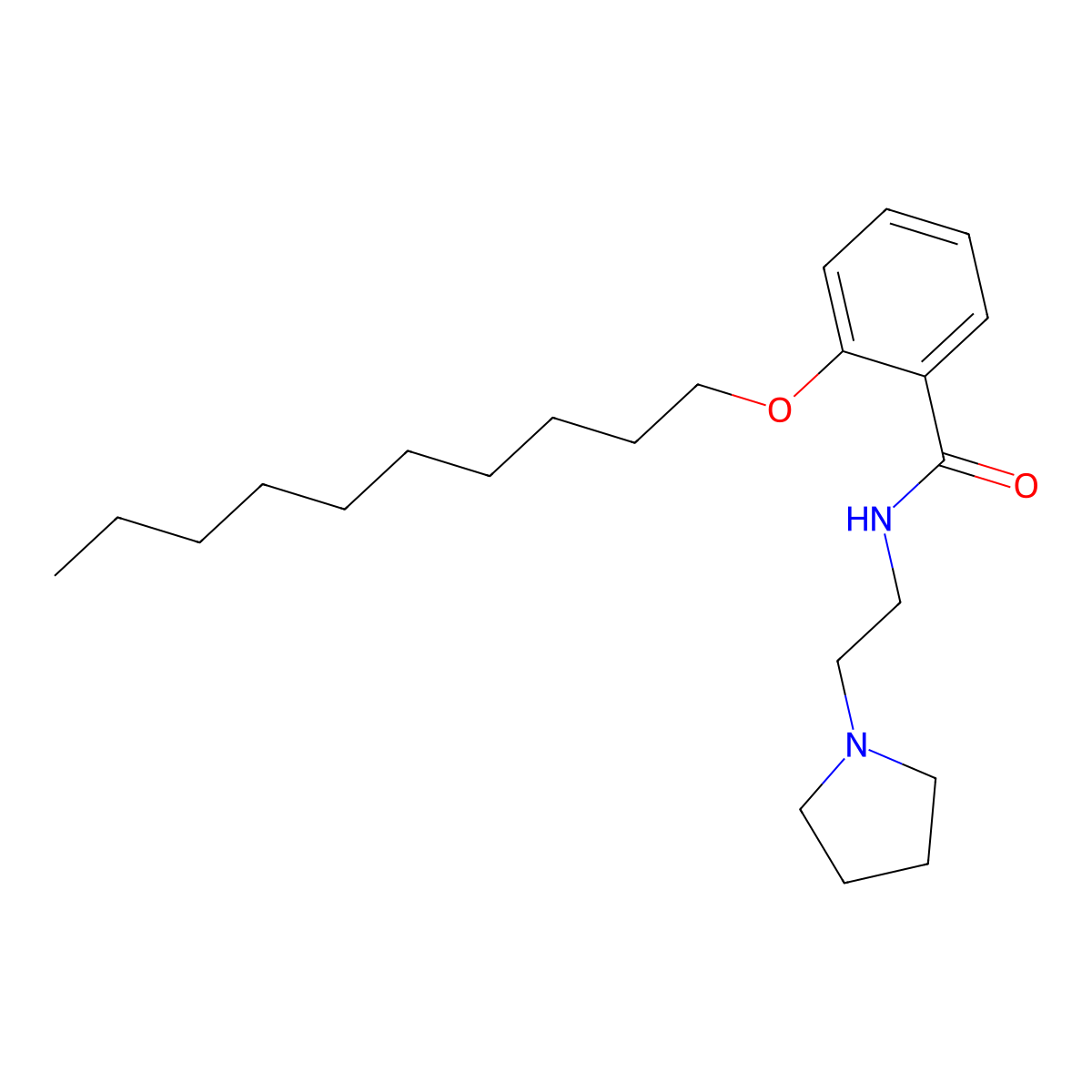 2-(Decyloxy)-N-(2-(1-pyrrolidinyl)ethyl)benzamide molecular structure, CAS 10261-50-4