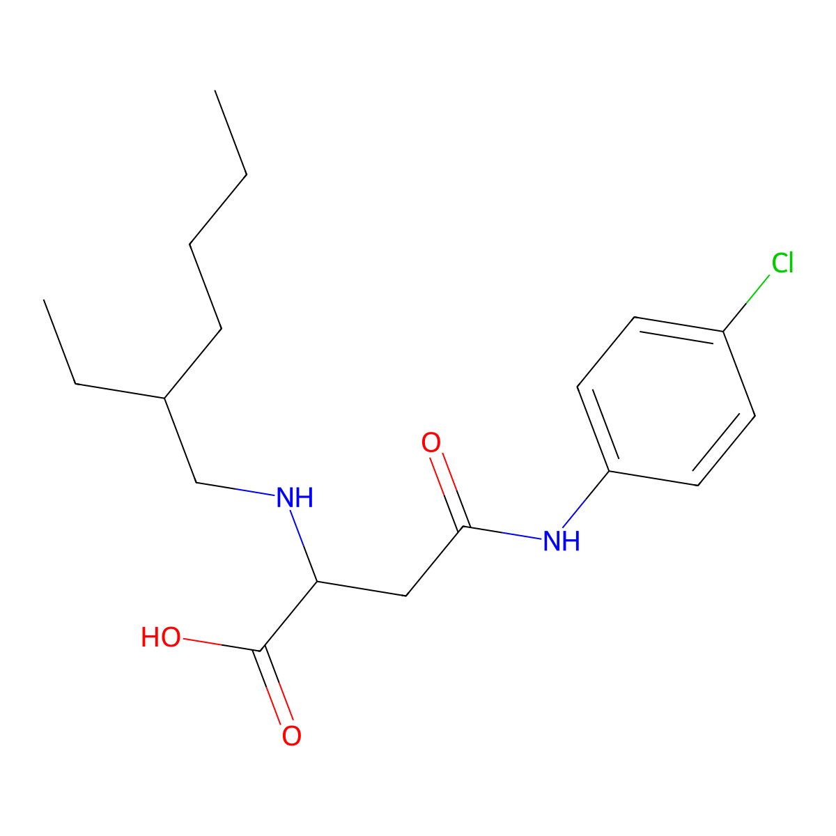 3-[(4-Chlorophenyl)carbamoyl]-2-[(2-ethylhexyl)amino]propanoic acid molecular structure, CAS 1026105-49-6