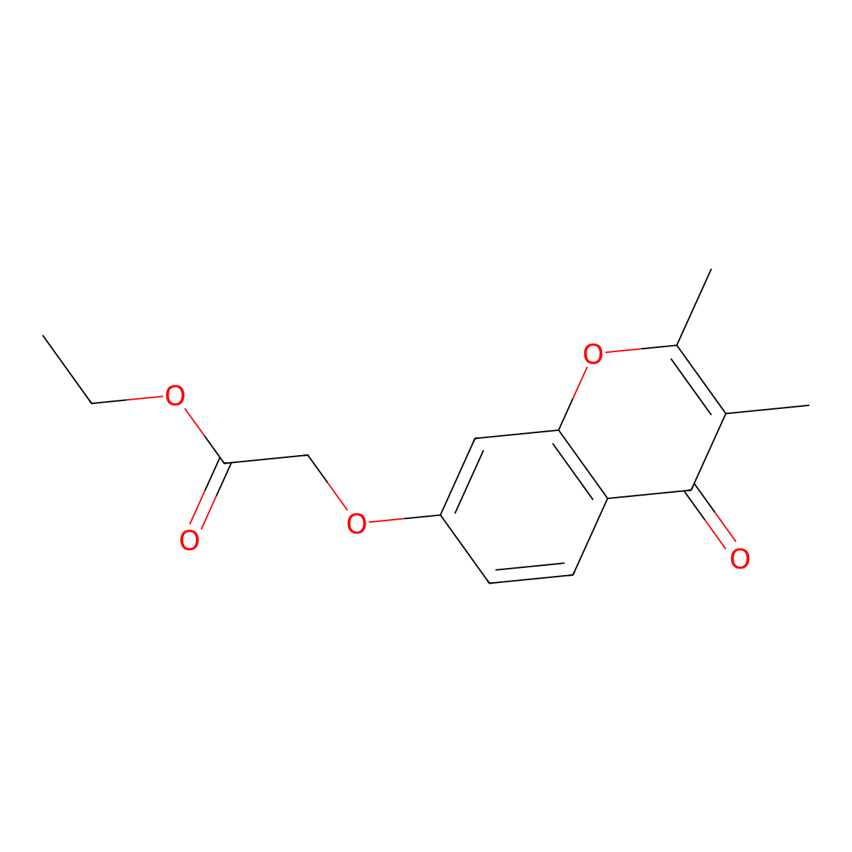 Acetic acid, ((2,3-dimethyl-4-oxo-4H-1-benzopyran-7-yl)oxy)-, ethyl ester molecular structure, CAS 102612-67-9