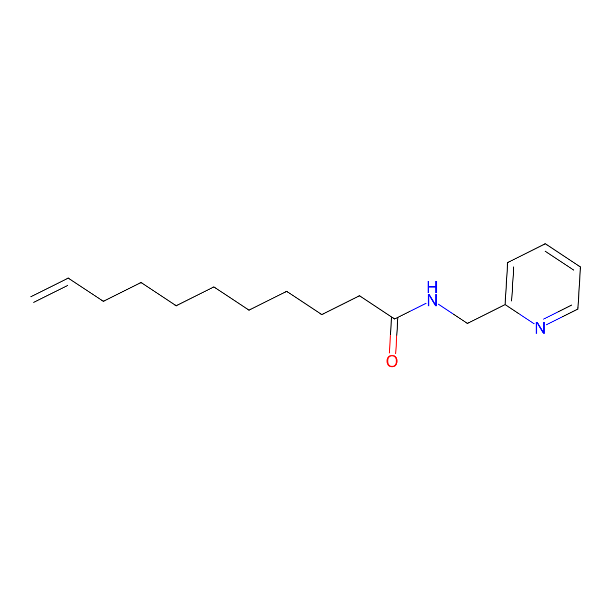 10-Undecenamide, N-(2-pyridylmethyl)- molecular structure, CAS 102613-09-2