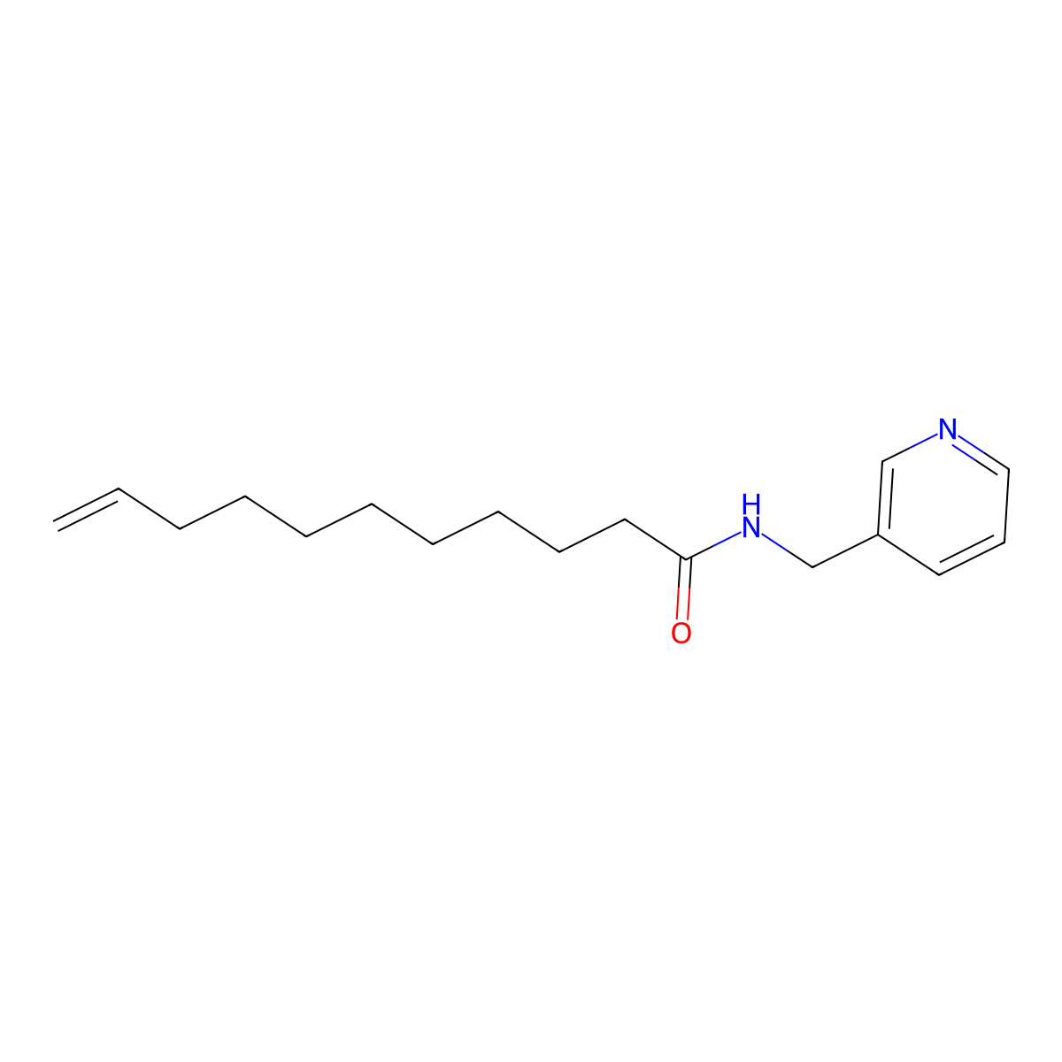 10-Undecenamide, N-(3-pyridylmethyl)- molecular structure, CAS 102613-10-5