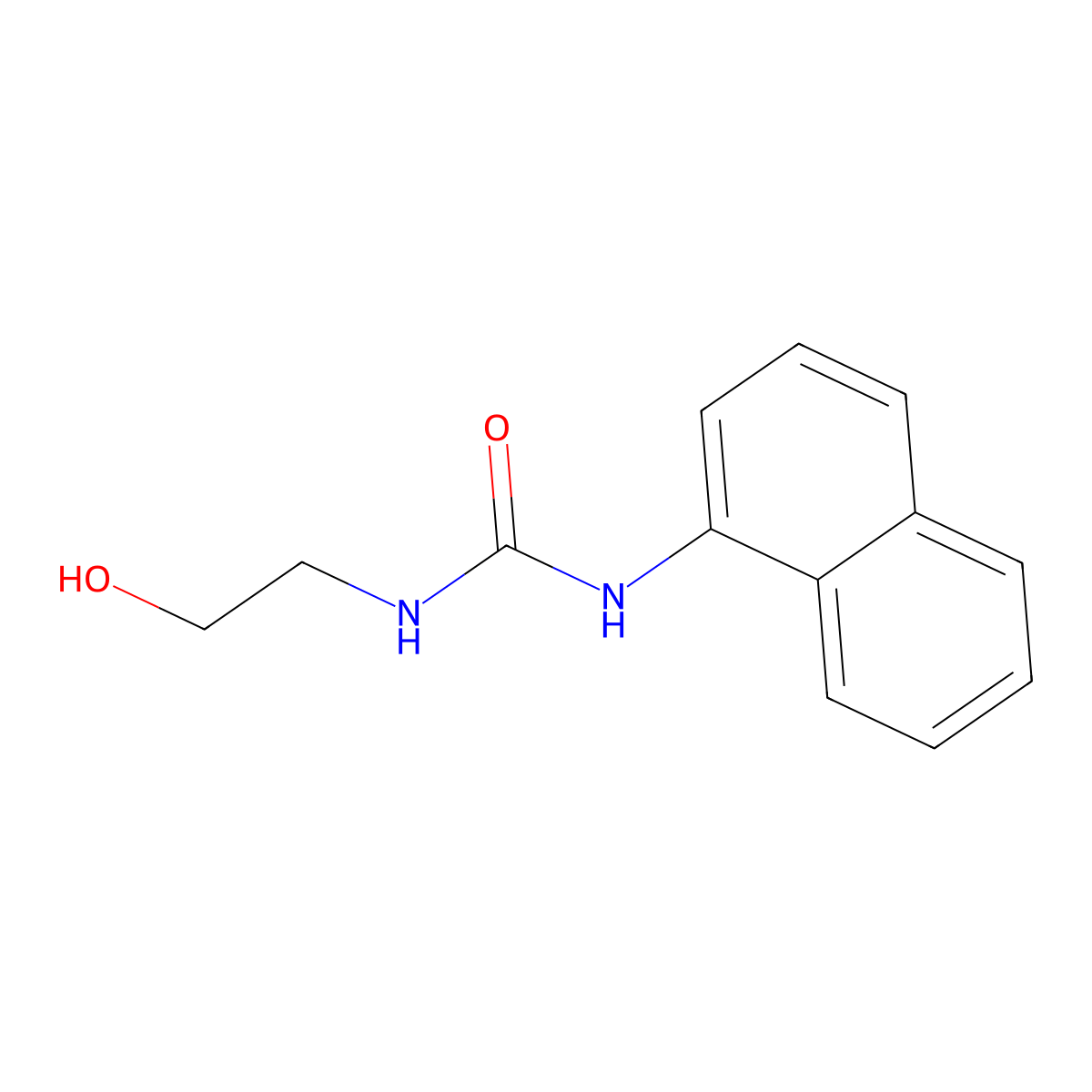 Urea, 1-(2-hydroxyethyl)-3-(1-naphthyl)- molecular structure, CAS 102613-36-5