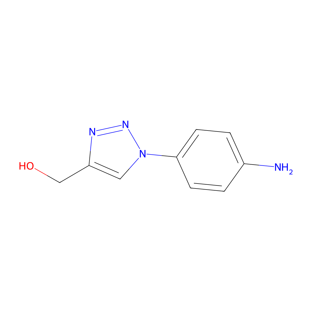 [1-(4-aminophenyl)-1H-1,2,3-triazol-4-yl]methanol molecular structure, CAS 1026133-62-9