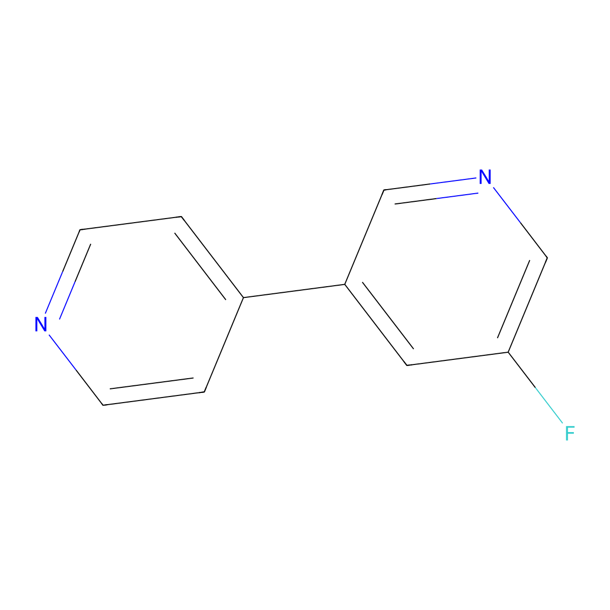 3-Fluoro-5-(pyridin-4-yl)pyridine molecular structure, CAS 1026136-65-1
