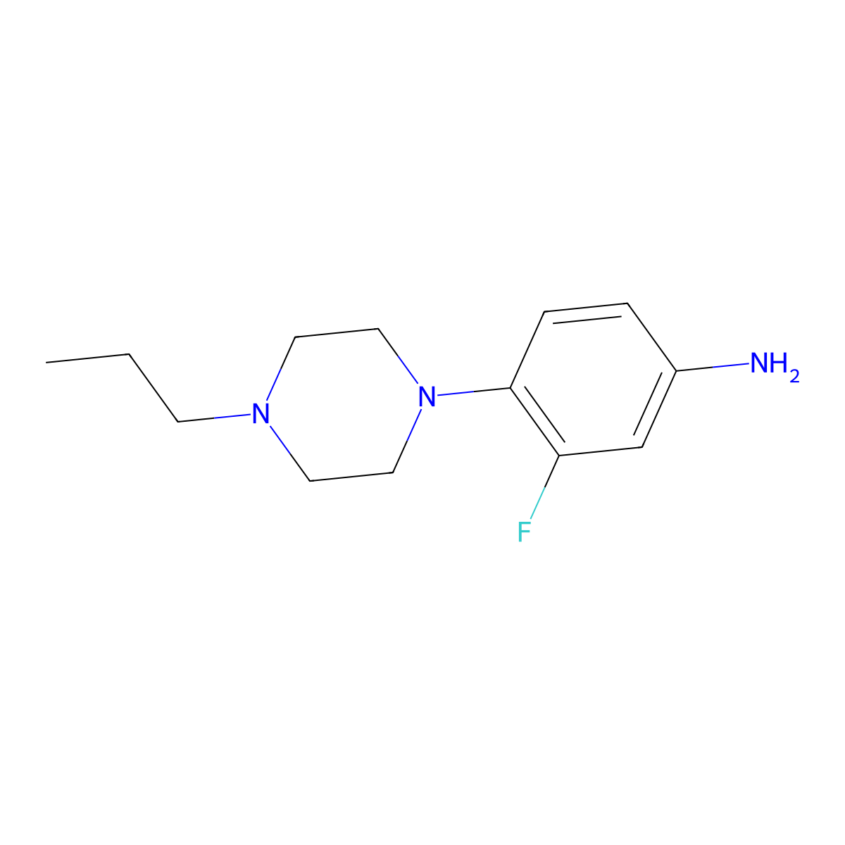 3-Fluoro-4-(4-propylpiperazin-1-yl)aniline molecular structure, CAS 1026156-06-8