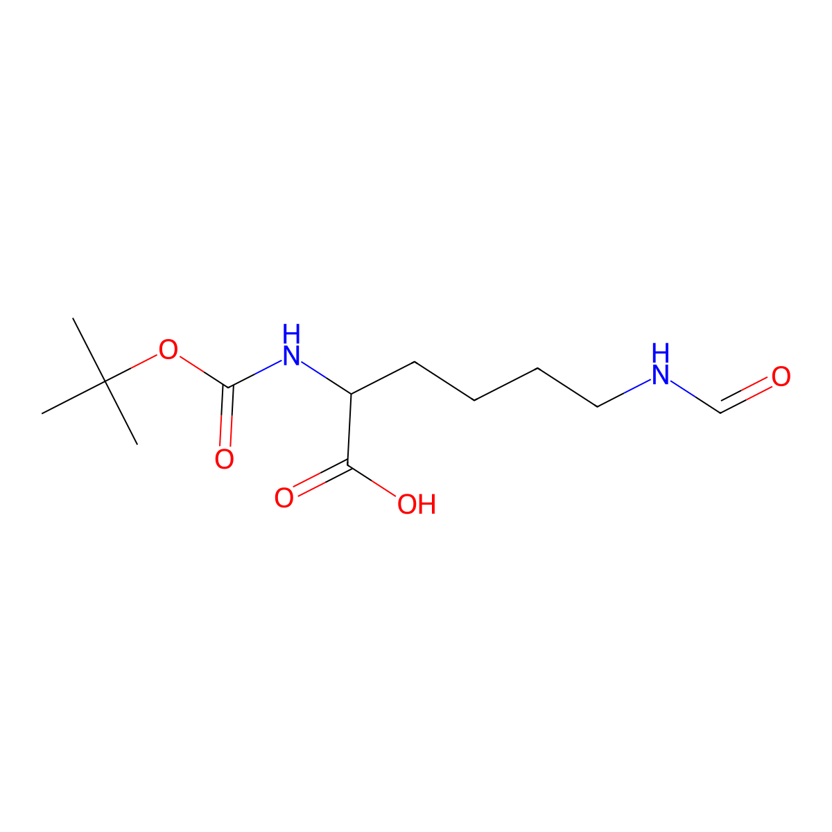 (S)-2-((tert-Butoxycarbonyl)amino)-6-formamidohexanoic acid molecular structure, CAS 102616-34-2