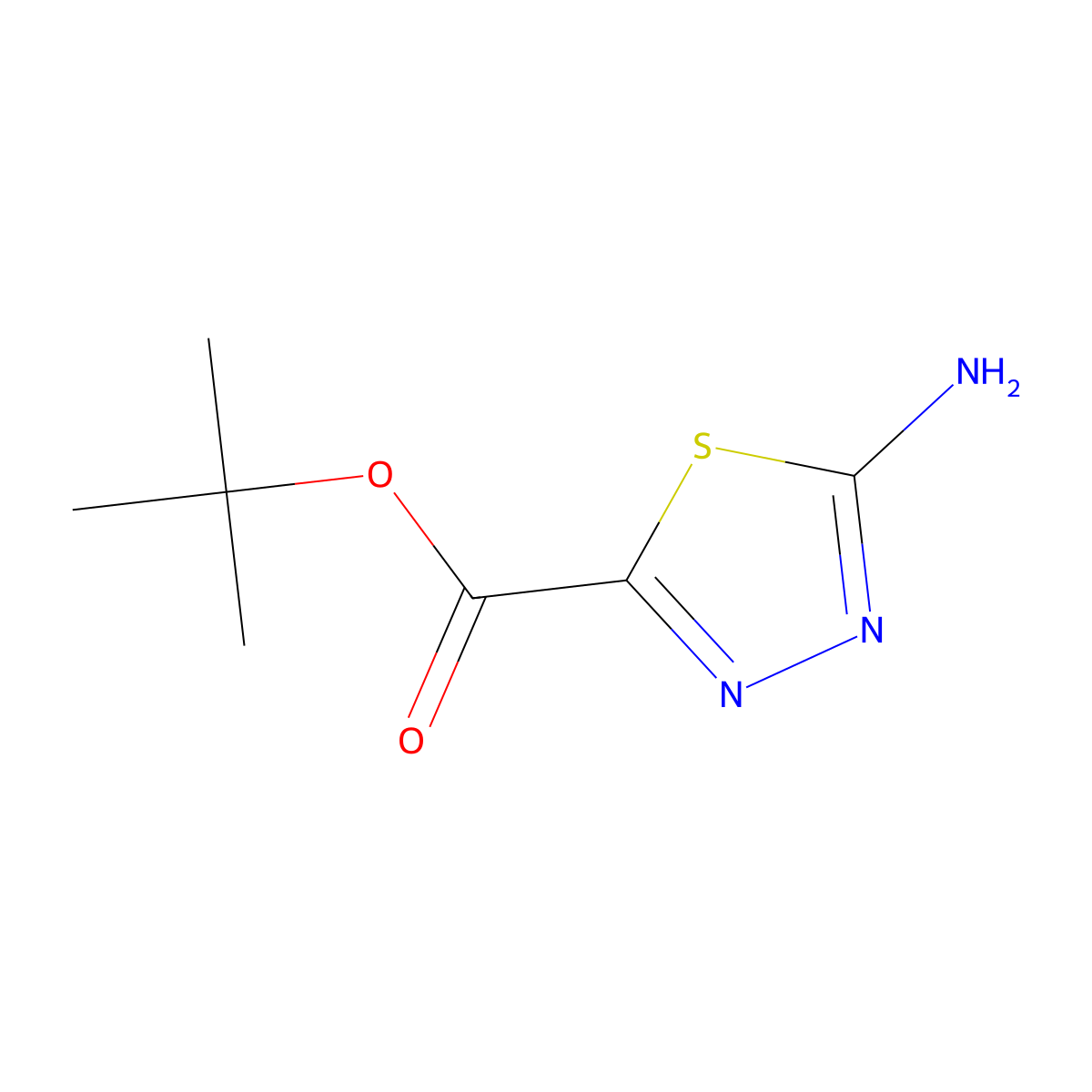 Tert-butyl 5-amino-1,3,4-thiadiazole-2-carboxylate molecular structure, CAS 1026166-32-4