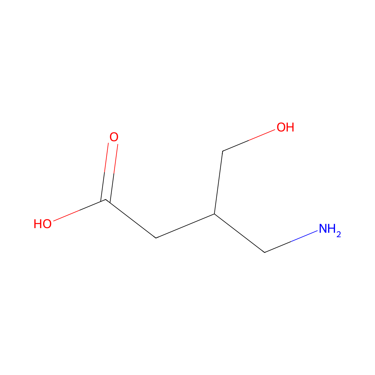 4-Amino-3-(hydroxymethyl)butanoic acid molecular structure, CAS 1026172-50-8
