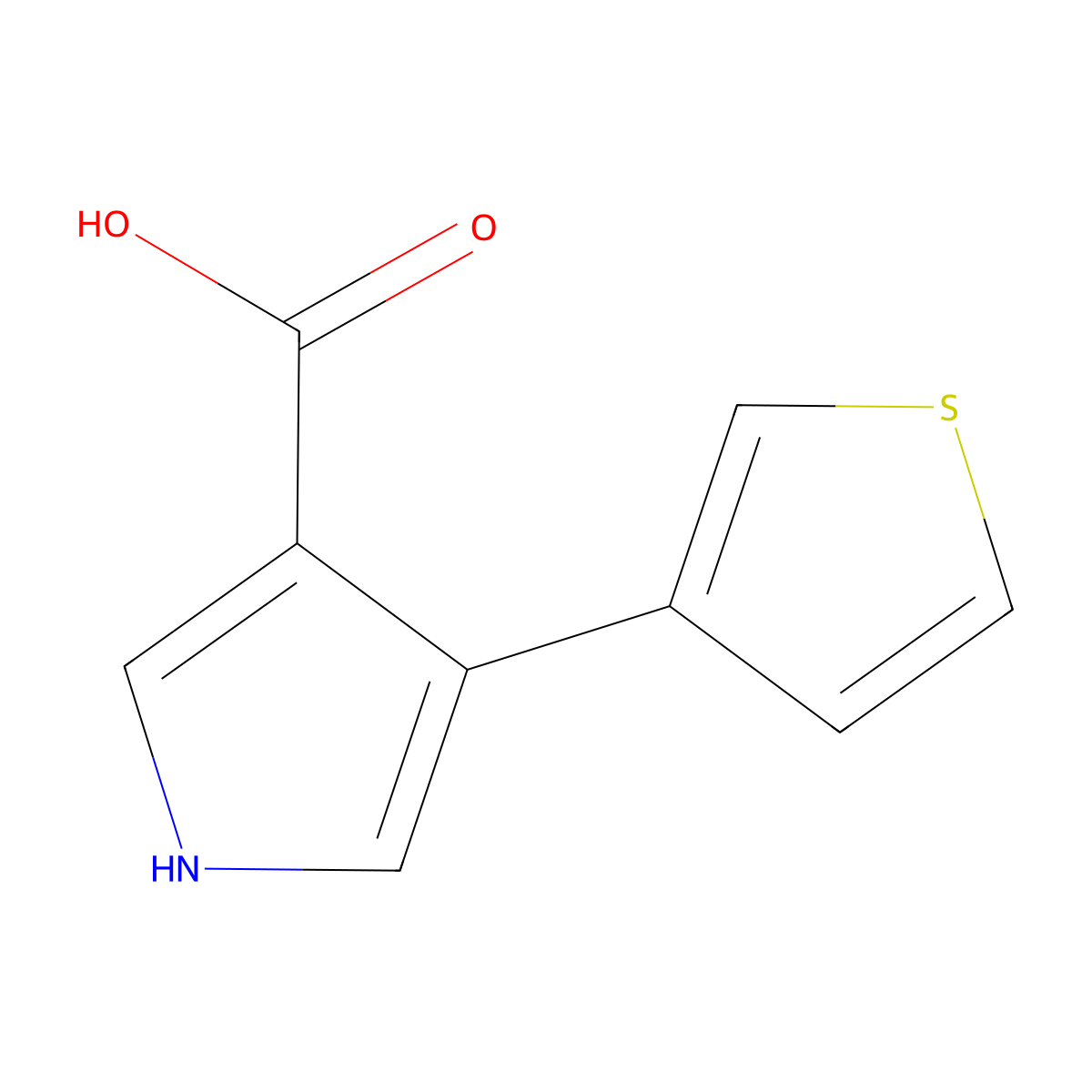 4-Thien-3-yl-1H-pyrrole-3-carboxylic acid molecular structure, CAS 1026173-90-9