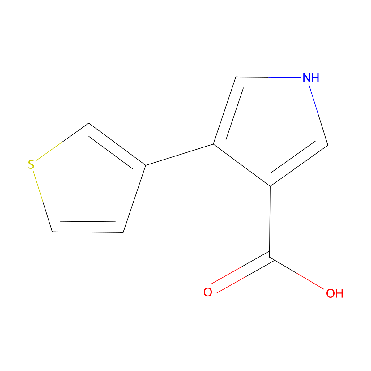 4-Thien-3-yl-1H-pyrrole-3-carboxylic acid molecular structure, CAS 1026173-90-9