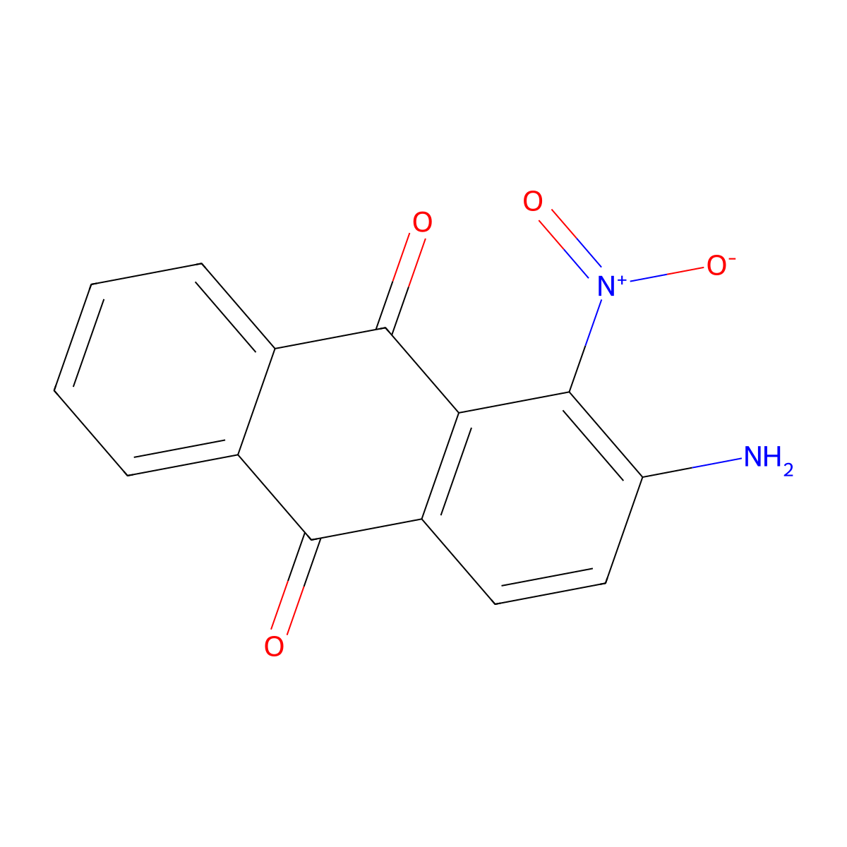 2-Amino-1-nitroanthraquinone molecular structure, CAS 10262-82-5