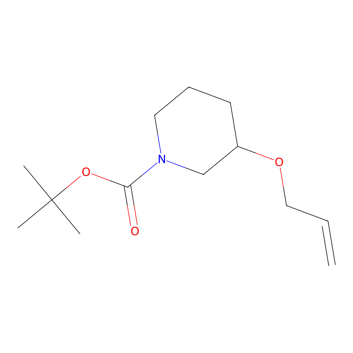 Tert-butyl 3-(prop-2-en-1-yloxy)piperidine-1-carboxylate molecular structure, CAS 1026200-36-1