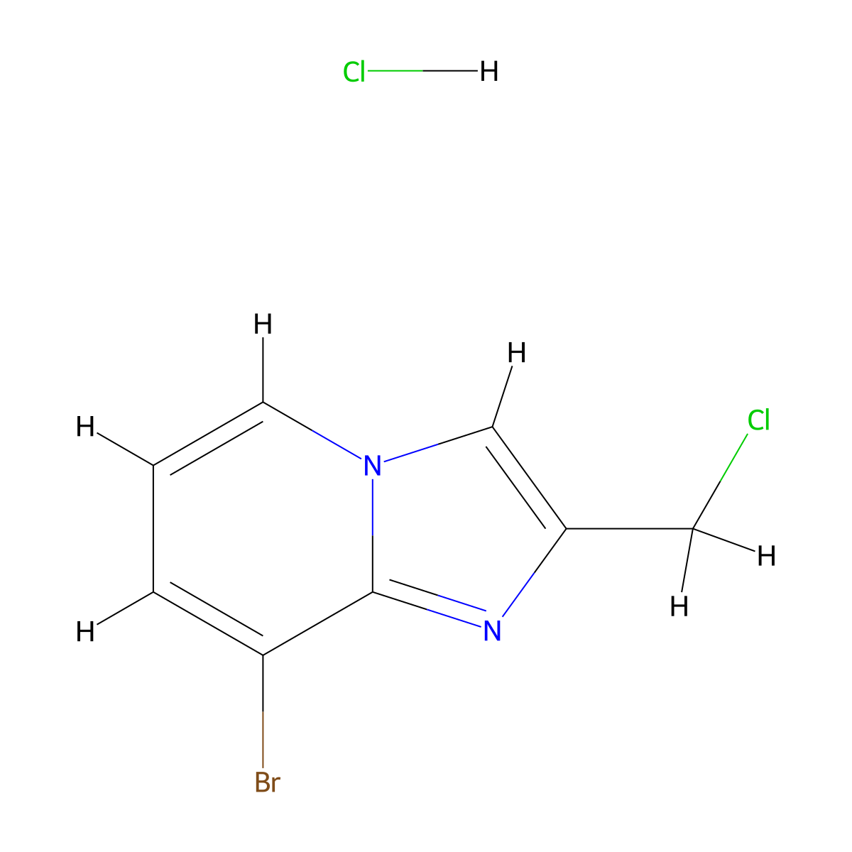 8-Bromo-2-(chloromethyl)imidazo[1,2-a]pyridine hydrochloride molecular structure, CAS 1026212-65-6