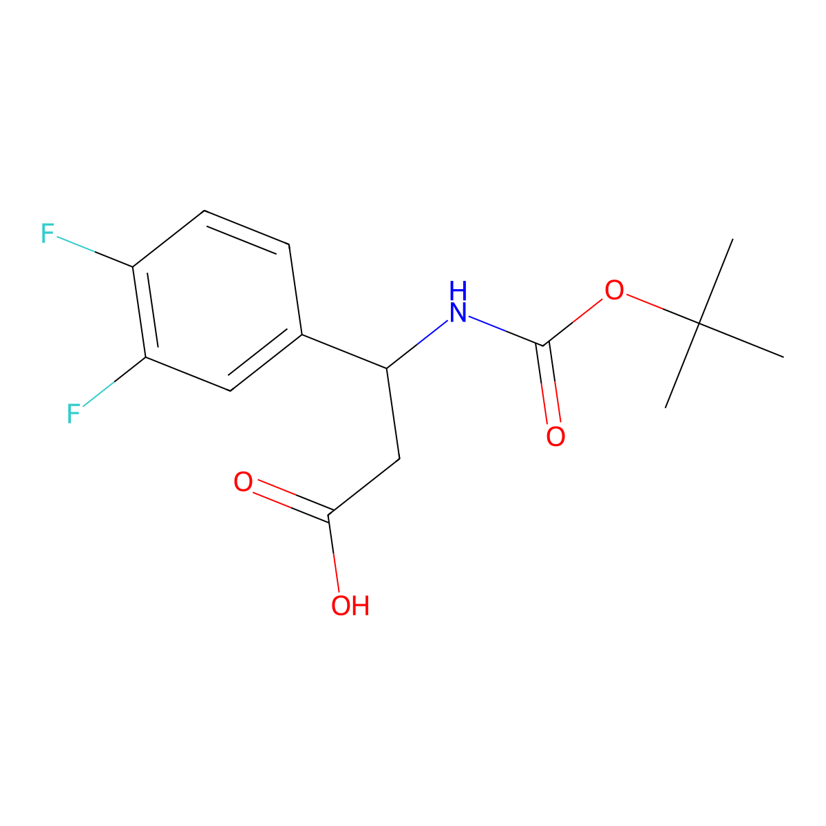 3-((Tert-butoxycarbonyl)amino)-3-(3,4-difluorophenyl)propanoic acid molecular structure, CAS 1026224-87-2