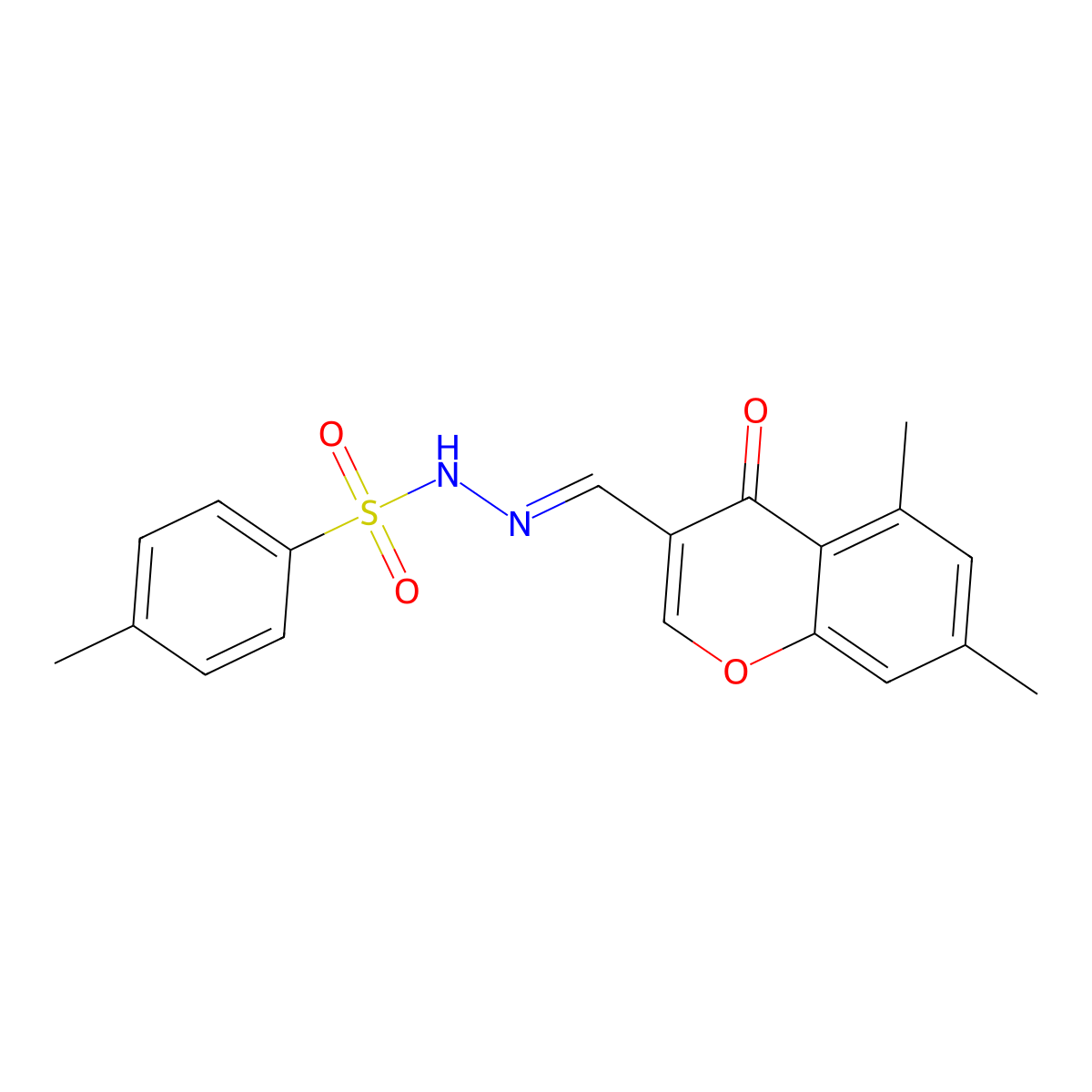 N'-[(1E)-(5,7-dimethyl-4-oxo-4H-chromen-3-yl)methylidene]-4-methylbenzene-1-sulfonohydrazide molecular structure, CAS 1026230-71-6
