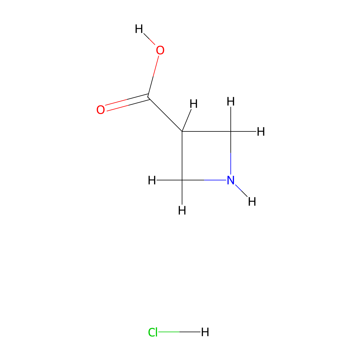 Azetidine-3-carboxylic acid--hydrogen chloride (1/1) molecular structure, CAS 102624-96-4