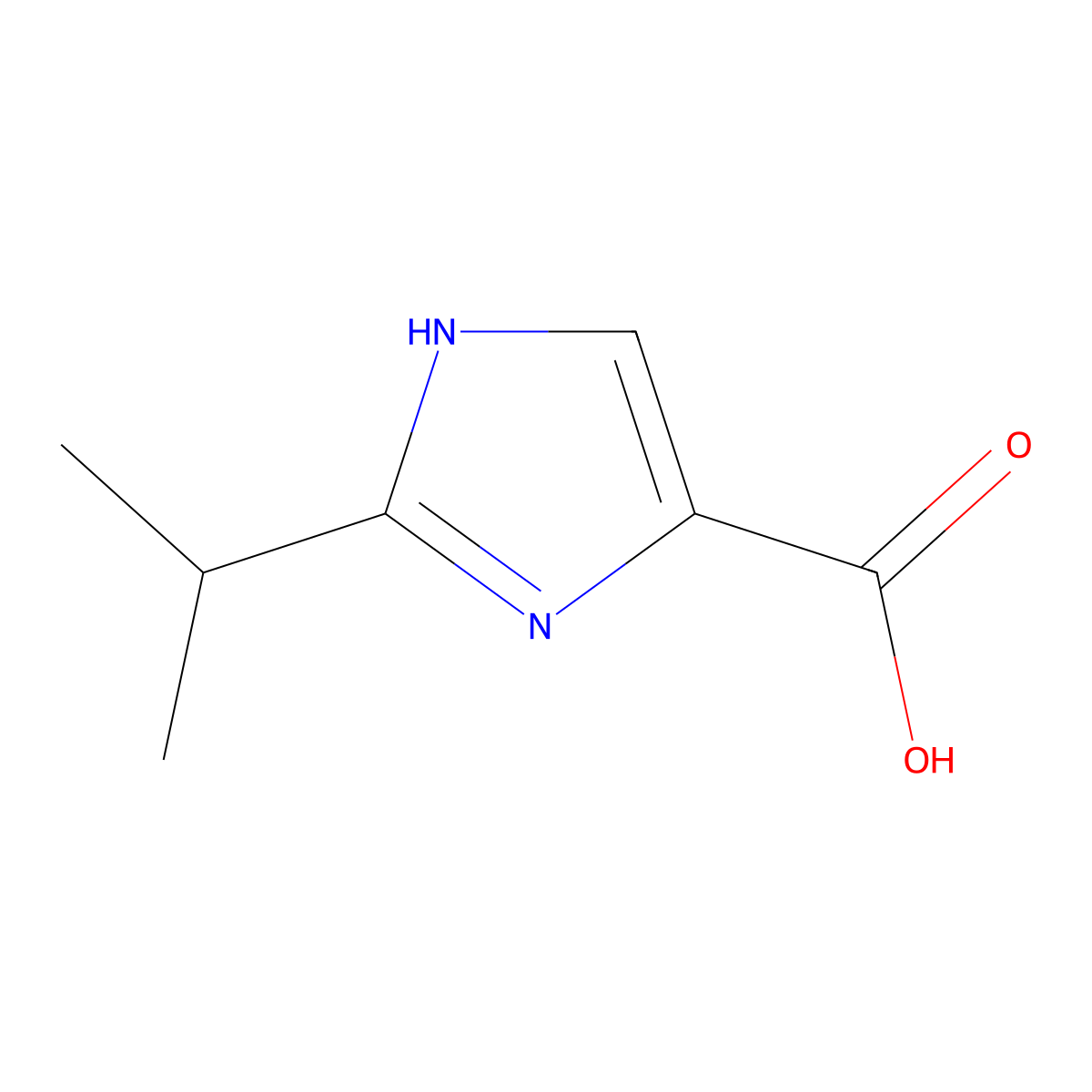 2-Isopropyl-1H-imidazole-4-carboxylic acid molecular structure, CAS 102625-27-4