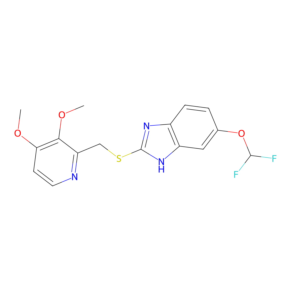 Pantoprazole sulfide molecular structure, CAS 102625-64-9