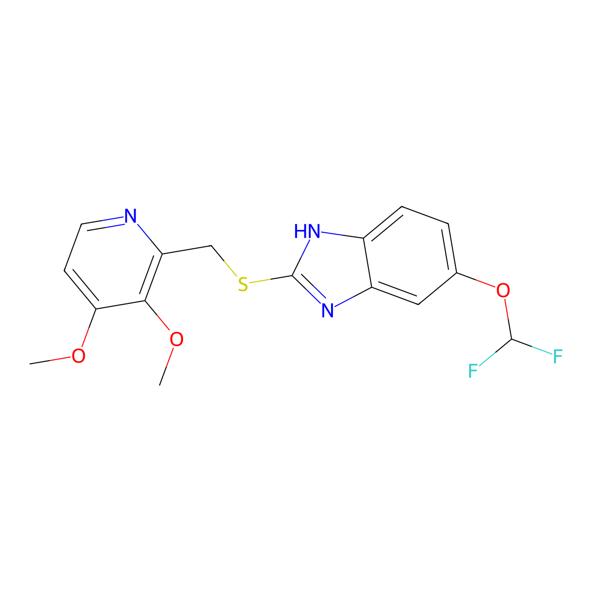 Pantoprazole sulfide molecular structure, CAS 102625-64-9