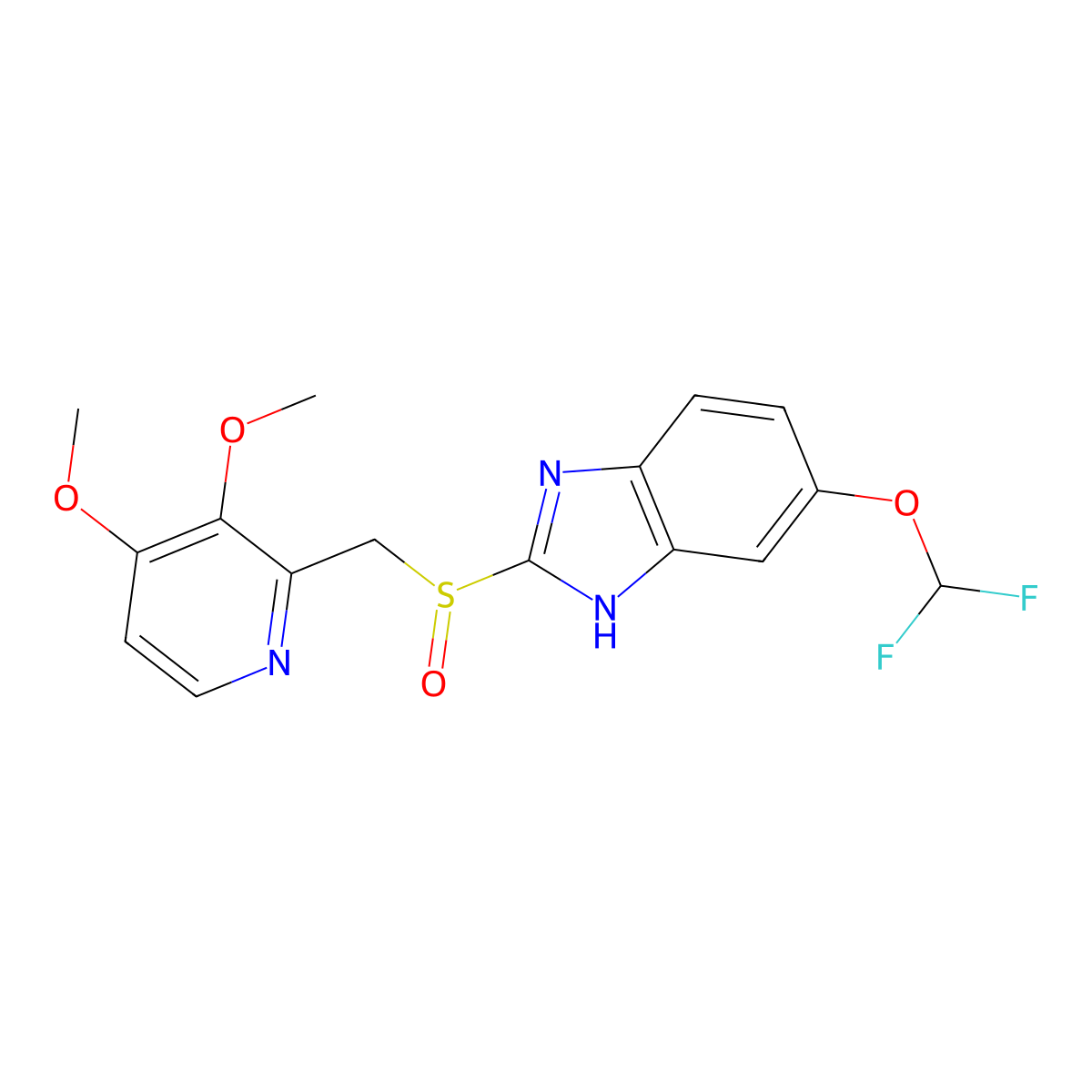 Pantoprazole molecular structure, CAS 102625-70-7