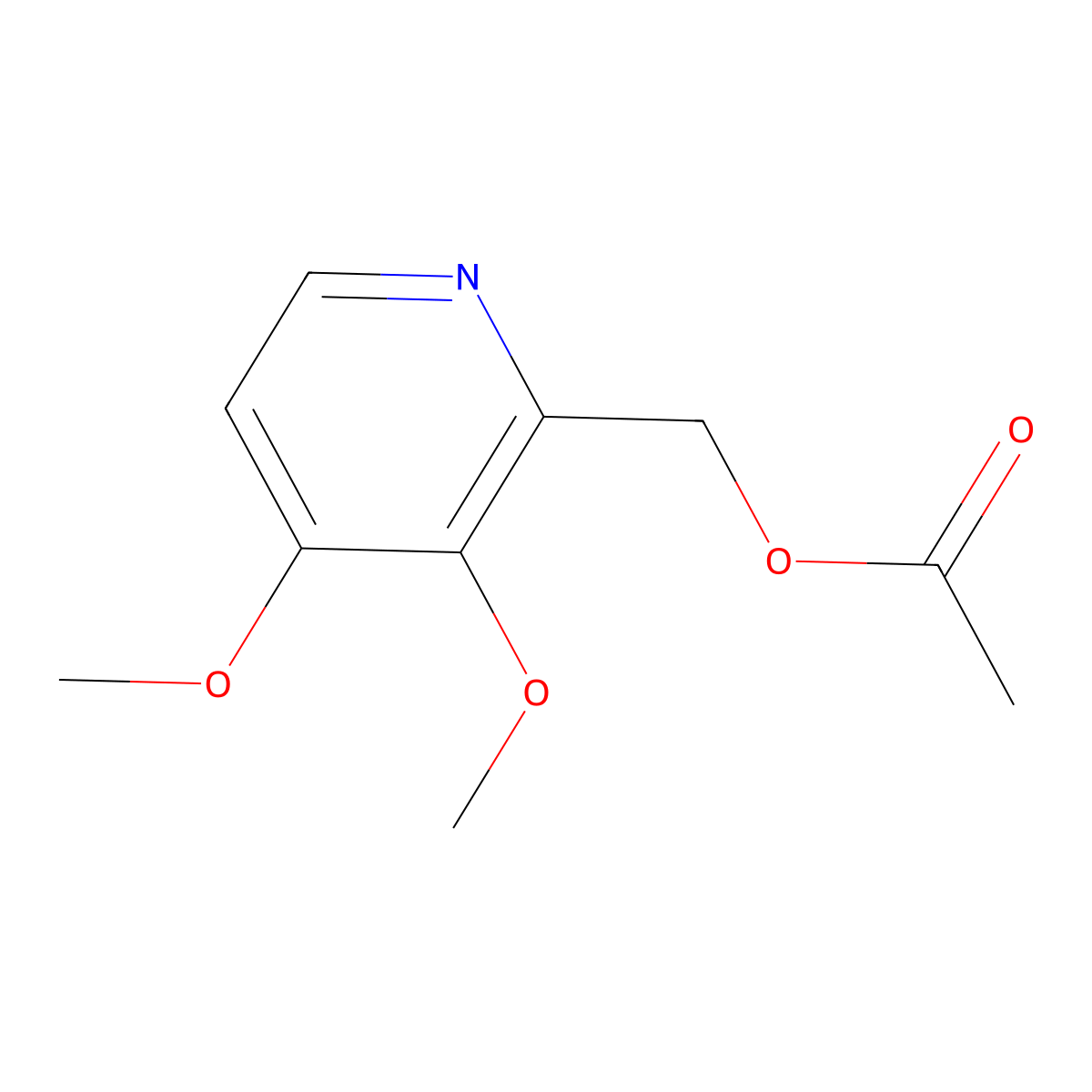 2-Acetoxymethyl-3,4-dimethoxypyridine molecular structure, CAS 102625-99-0